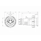 Вилка кабельная IP67 32A 3P+E+N 400V