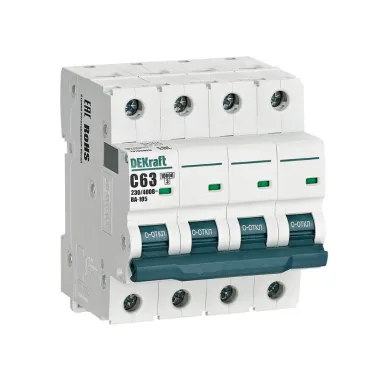 Выключатель автоматический 4P кривая C 63A 10кА ВА-105