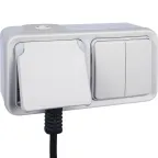 Двухместная монтажная коробка - Программа Plexo - белый - 2 поста - горизонтальная установка