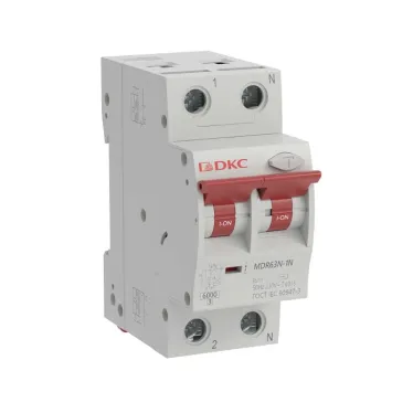 Выключатель автоматический дифференциального тока двухполюсный MDR63N, 16A, 30мА, тип A, C, 6кА, электронный, серии YON MAX