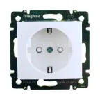 VALENA Розетка с заземлением со шторками в рамку белая