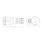 Розетка кабельная 32A 3P+E IP44 переносная 400V