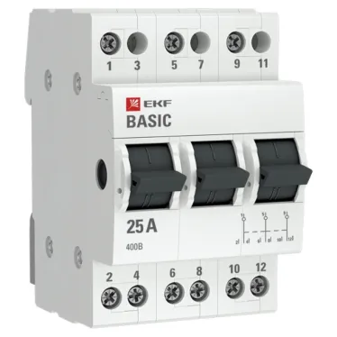 Переключатель трехпозиционный 3P 25А Basic