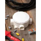 Коробка распаячная КМР-040-040 трехрожковая белая (70х35) PROxima