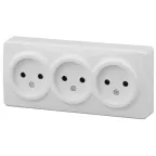 Розетка 3х2P, 16A-250В, ОУ, Эра Эксперт, белый, 11-2207-01