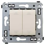 Avanti Выключатель двухклавишный в стену, ''Ванильная дымка''