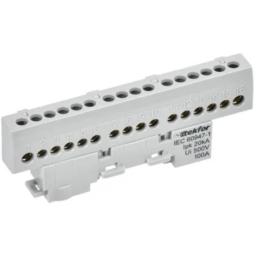 TEKFOR Шина L фаза изолированная на универсальном держателе 6х9-16-Ср IEK