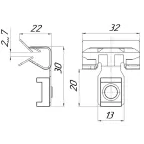 Зажим балочный 3-8мм под нейлоновую стяжку внутренний PROxima