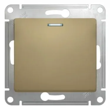 GLOSSA Переключатель одноклавишный с подсветкой в рамку титан схема 6а