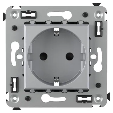Avanti Розетка в стену 2P+E с з/ш Закаленная сталь