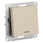 ATLASDESIGN выключатель одноклавишный с подсветкой, сх.1а, 10АХ, мех., ПЕСОЧНЫЙ