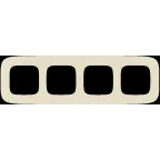 Valena ALLURE Рамка 4 поста слоновая кость универсальная