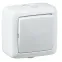 Выключатель одноклавишный наружный белый IP44 16А