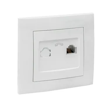 Валенсия розетка телефонная RG-11 1-местная белая