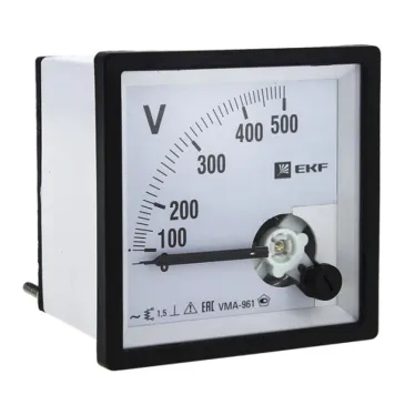 Вольтметр VM-A961 аналоговый на панель 96х96 (квадратный вырез) 300В прямое подключение PROxima