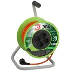 Удлинитель силовой на пластиковой катушке c заземлением 4 розетки 30м ПВС 3х1,5мм2 RP-4e-3x1.5-30m