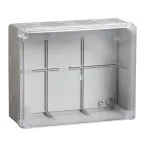 Коробка КМ41275 распаячная для открытой проводки 240х195х90мм IP44 (RAL7035 прозрачный красный кабельные вводы 5 шт)