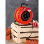 Удлинитель на катушке Атлант 2.0 4 гнезда 50м без заземления ПВС 2x0.75 6А/1.3кВт PROxima