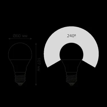 Лампа светодиодная LED 10 Вт 880 лм 3000К А60 груша теплый E27 AC 220В Elementary Gauss