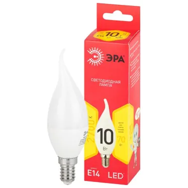 Лампа светодиодная RED LINE LED BXS-10W-827-E14 R E14 / Е14 10Вт свеча на ветру теплый белый свет