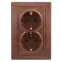 Розетка 2X2P+E Schuko, 16А-250В, СУ, Plano, венге, 1-205-10