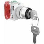 Переключатель AKS-2 22мм с ключом 2 позиции I-O черная ручка