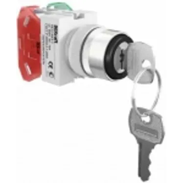 Переключатель AKS-2 22мм с ключом 2 позиции I-O черная ручка