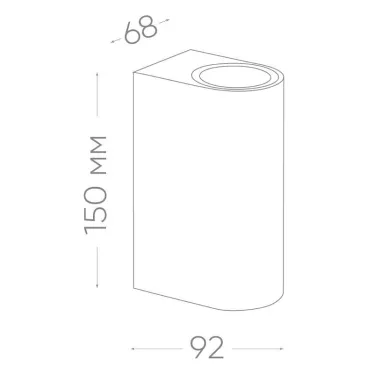Светильник ДБУ вверх/вниз 2хGU10 без ламп IP65 черный