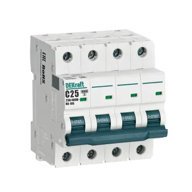 Выключатель автоматический 4P кривая C 25A 10кА ВА-105