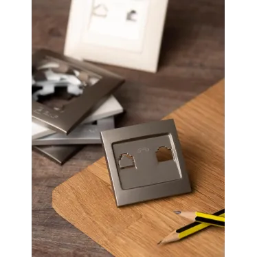 Валенсия лицевая панель розетки Phone 1-местная кашемир