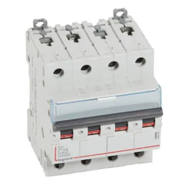Выключатель автоматический четырехполюсный 25А C DX3 10kА/16kА