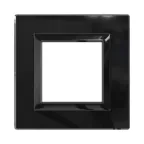 Рамка из натурального стекла, ''Avanti'', черная, 2 модуля