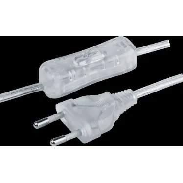 Шнур NPS-FS-170-2x0.5-TR 1.7м с выкл. прозр. Navig