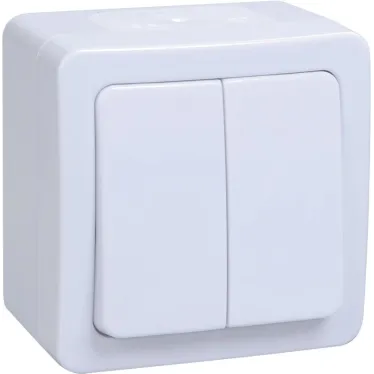 Гермес PLUS Выключатель двухклавишный ВС20-2-0-ГПБ наружный IP54