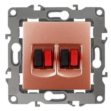 Розетка аудио двойная, Эра12, медь, 12-3112-14