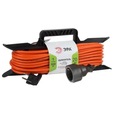 Удлинитель силовой на рамке c заземлением 1 розетка 20м ПВС 3x1.5мм2 UFx-1e-3x1.5-20m ЭРА