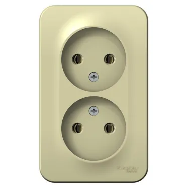 BLANCA О/У РОЗЕТКА двойная без заземл. без шт. ИЗОЛ.ПЛ., 16А, 250В, БЕЖЕВЫЙ