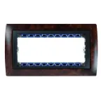 Рамка с суппортом на 5 узких модулей, S82C, орех - графит