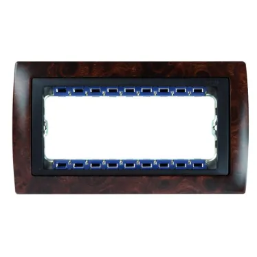 Рамка с суппортом на 5 узких модулей, S82C, орех - графит