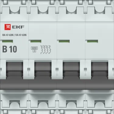 Автоматический выключатель ВА 47-63N 4P 10А (B) 6кА PROXIMA