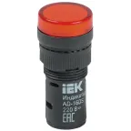 Лампа AD16DS LED матрица d16мм красный 230В AC