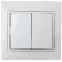 Выключатель Intro Plano 1-104-01 двухклавишный, 10А-250В, IP20, СУ, белый