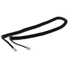 Шнур телефонный, витой трубочный RJ-10, 4P-4C, длина 4 метра, черный,