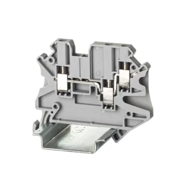 Клемма проходная, винтовой зажим, 3 точки подключения, 2.5 кв.мм, серая