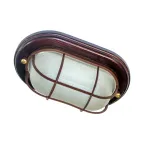 Светильник НПП-03-60-022 IP65 Самарканд 1402 Овал малый матовый / корпус с решеткой дер. венге индивидуальная упаковка