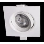 Светильник светодиодный точечный встраиваемый ДВО-7Вт 3000К 500 500Лм IP40 38° квадратный поворотный белый Jazzway