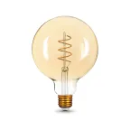 Лампа светодиодная Black LED Filament G120 Flexible E27 6W Golden 360lm 2400К | 158802008 | Gauss