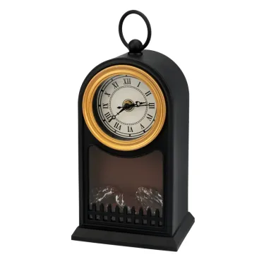 Светодиодный камин Старинные часы с эффектом живого огня 14,7x11,7x25 см, черный, батарейки 2хС (не в комплекте) USB | 511-020 | NEON-NIGHT