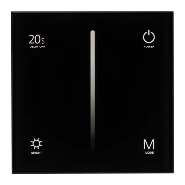 Панель SMART-P6-DIM-G-IN Black (12-24V, 4x3A, Sens, 2.4G) (Arlight, IP20 Пластик, 5 лет) | 034780 | Arlight