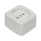 Розетка Минск одноместная ОП 10А без заземления белая